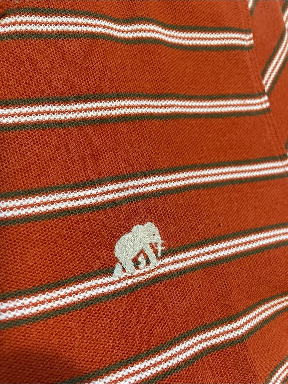 Banana Republic Factory Orange & White Striped Polo Shirt Medium